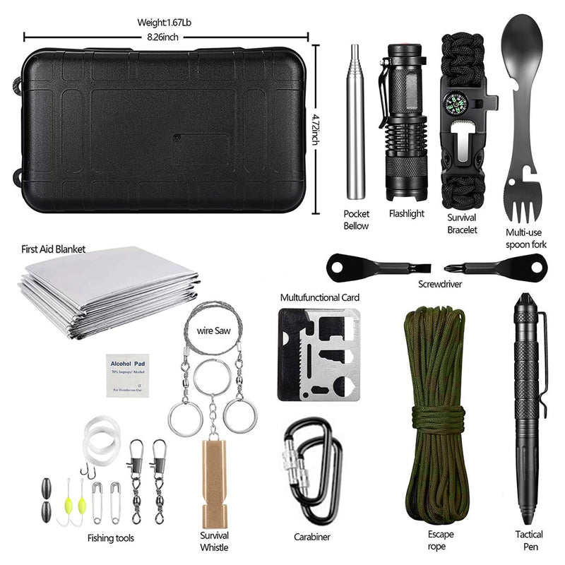 Kit Sobrevivencia Completo Tatico Survival 8 em 1 - Eco Caça e Pesca